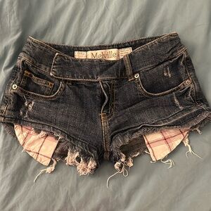 Cutoff jean shorts